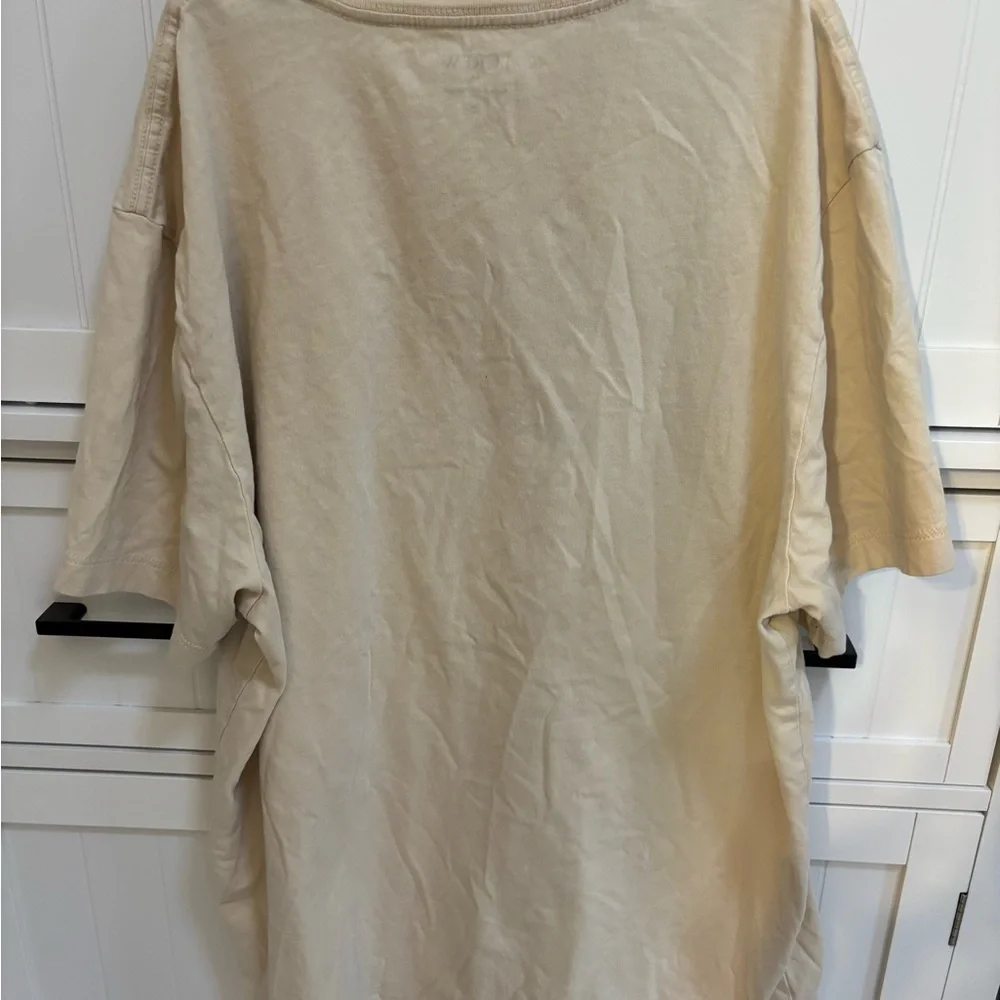 J.Crew Cream Tee‎ with Yellow Graphic